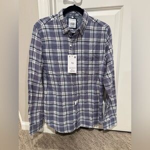 NWT Denim & Flower Ricky Singh Mens Flannel Shirt Cotton Plaid Size Medium